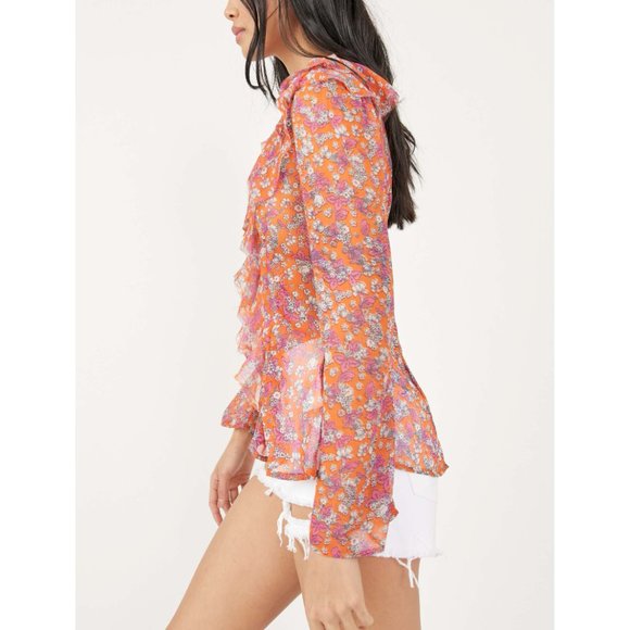 NWT Free People Nina Printed Top / Tulip Ditsy - Picture 3 of 7